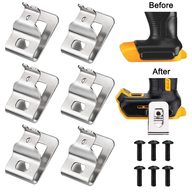 Drill Clip 4-Pack Stainless Steel Belt Clips For DeWalt 20V Tools