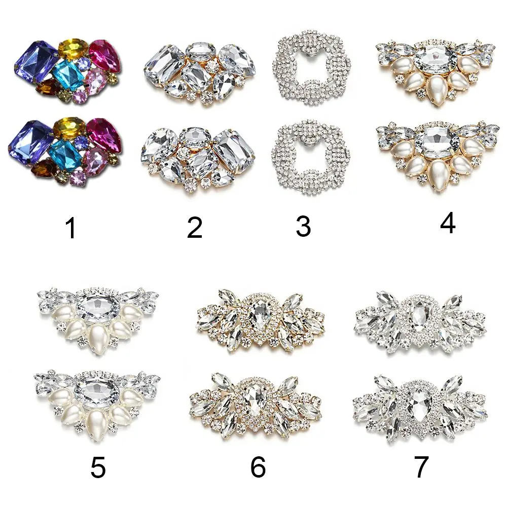 1 Pair Wedding Shoes Decorations High Heel Shoes Clip Women Bride Decoration Rhinestone Shiny Decorative Clips Charm Buckle