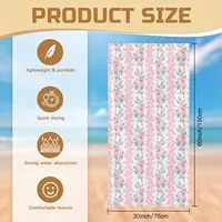 Pink Blooming Heirloom Rose Beach Towels Bath Towel  Inch Water-absorbent For Bathroom Customisable Souvenir Gift 2