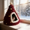 Finished Product Christmas Tree Cat Nest Cat House/ Winter Warmth Closed Security Cat Bed Weave Pet Tent No Need To Make고양이 굴 2