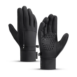Men Women Winter Cycling Gloves Full Finger Bicycle Warm Fleece Cold Glove Waterproof Outdoor Ski Motorcycle Riding Bike Gloves