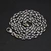 Solid 925 Sterling Silver 7mm Necklace Coffee Bean Chain for Men Retro Antique Punk Style Fine Jewelry 3