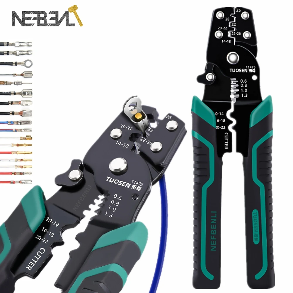 Juego Pelacables Y Crimpadora Con Trinquete - Para Terminales 0.14-6 Mm² - Incluye Estuche Y Accesorios