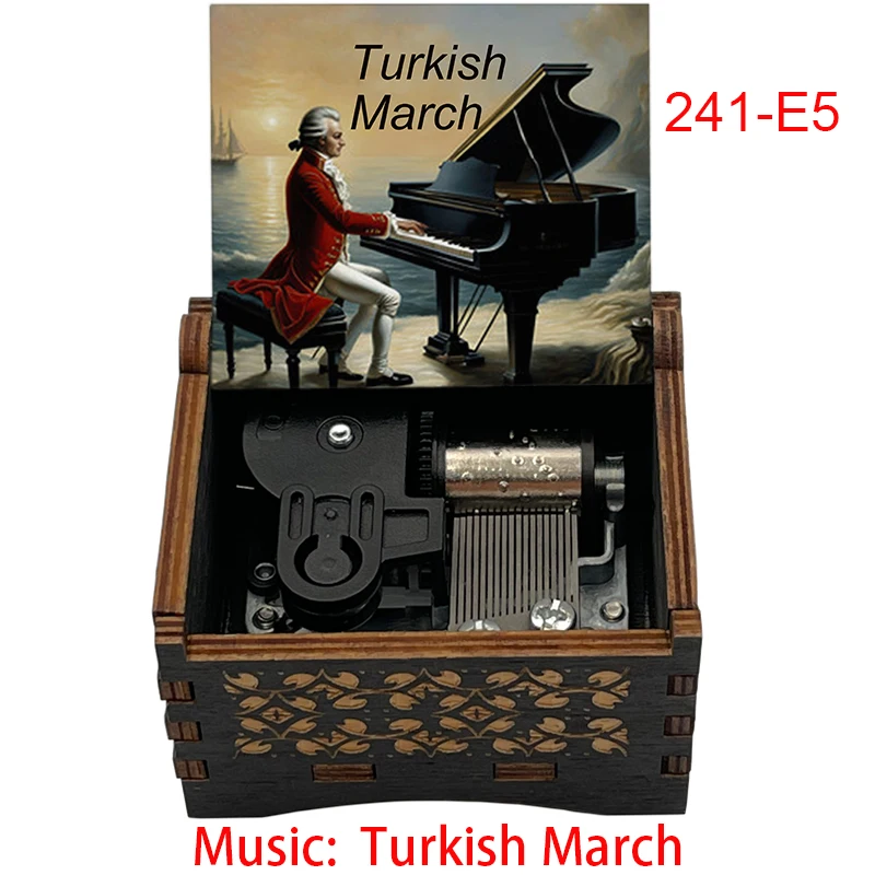 Mozart Rondo Alla Turca Turkish March Mechanical Music box 18 note for Teens Kids Birthday Christmas New Year Gift