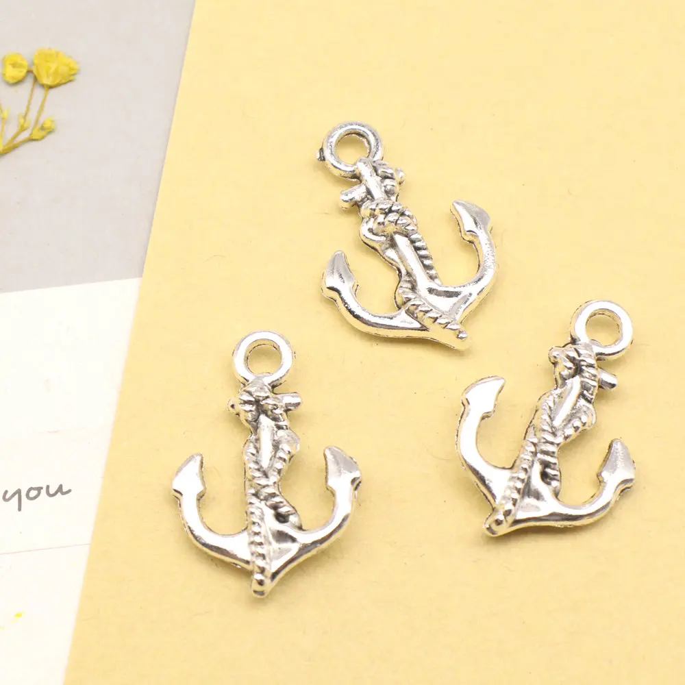 

5pcs 3x2mm Anchor Charms Pendant Diy Hobbies And Crafts Materials Cute Jewelry Antique Silver Color