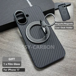 Premium Real Carbon Fiber Aramid MagSafe Magnetic Case - Durable Armor Cover - Carbon Fiber (For 17 Holder)