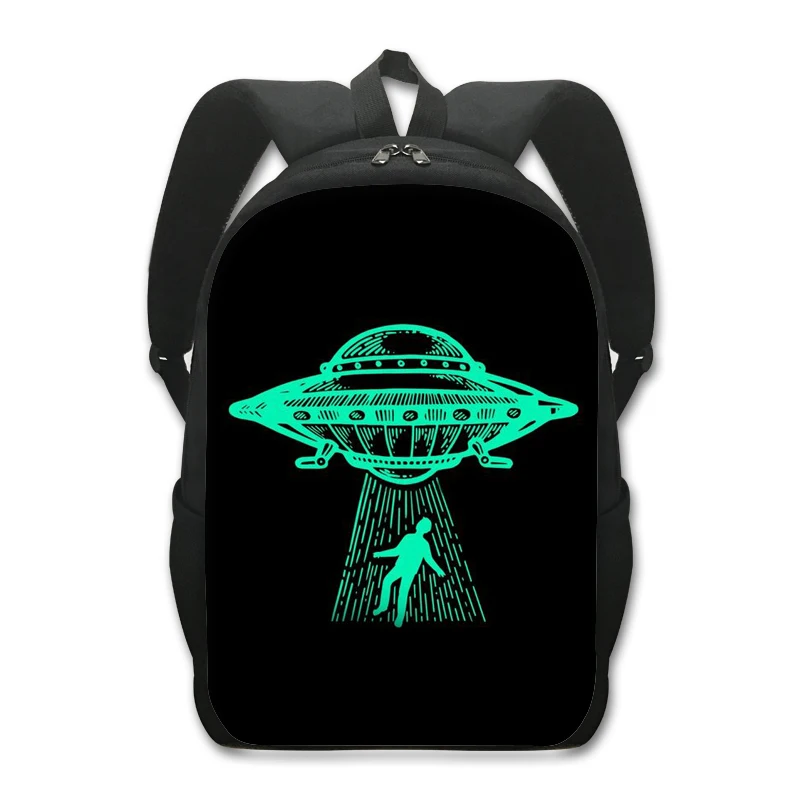 Alien L Want To Believe Print Backpack Women Men Shoulder Bags for Travel Ufo Children School Bags Student Daypack Kids Book Bag