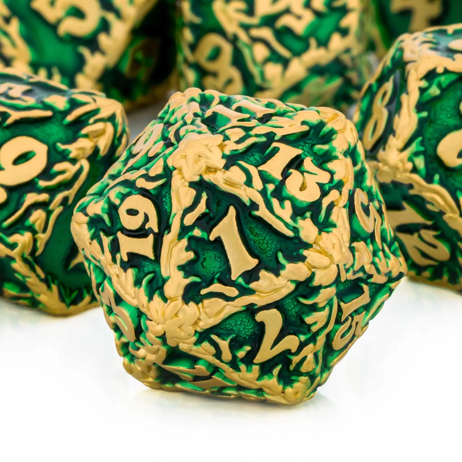 7PcsRootDNDDDMetalDiceSetPolyhedralDungeonandDragonRPGD