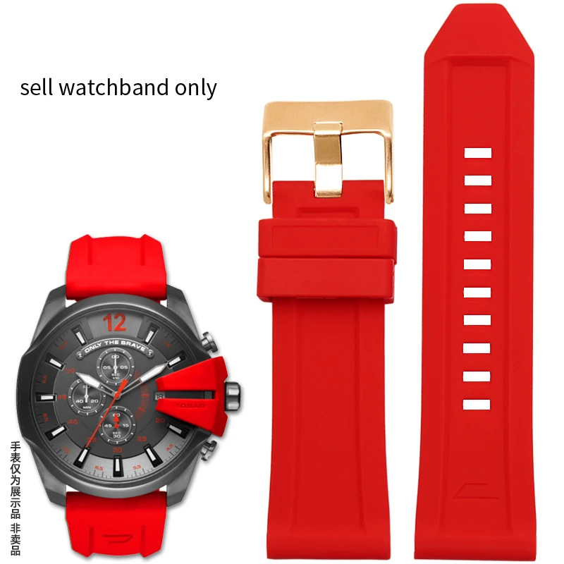 Premium Waterproof Silicone Rubber Watch Band - Soft, Durable Large Strap