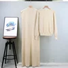2024 New Fashionable Knitted Sweater Dress Set For Women Autumn Winter Stylish Sleeveless Long Sweater Dress Tops Two-piece Se 6