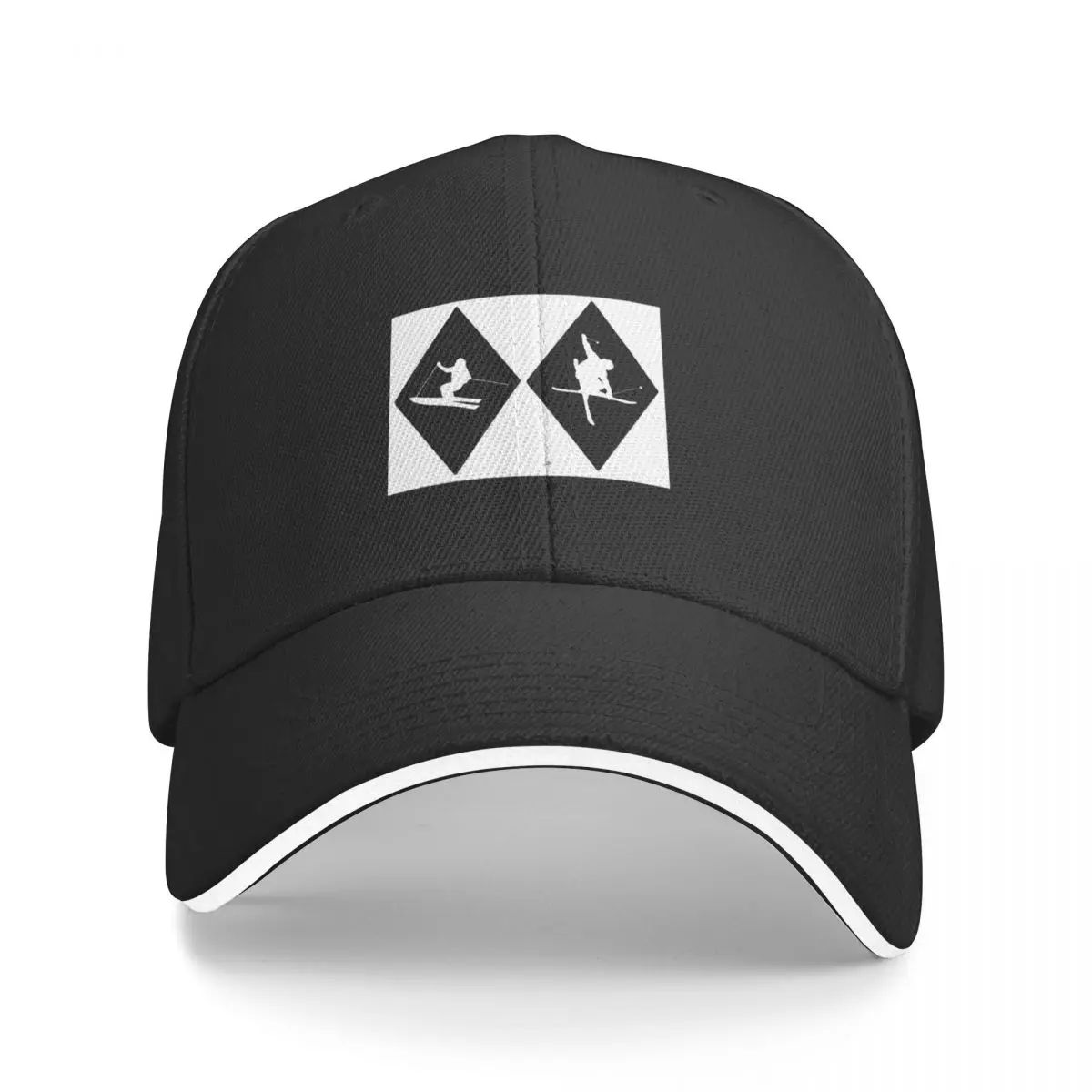 

New Double black diamond downhill ski Baseball Cap Hats Baseball Cap Icon Golf sun hat Ladies Hat Men's