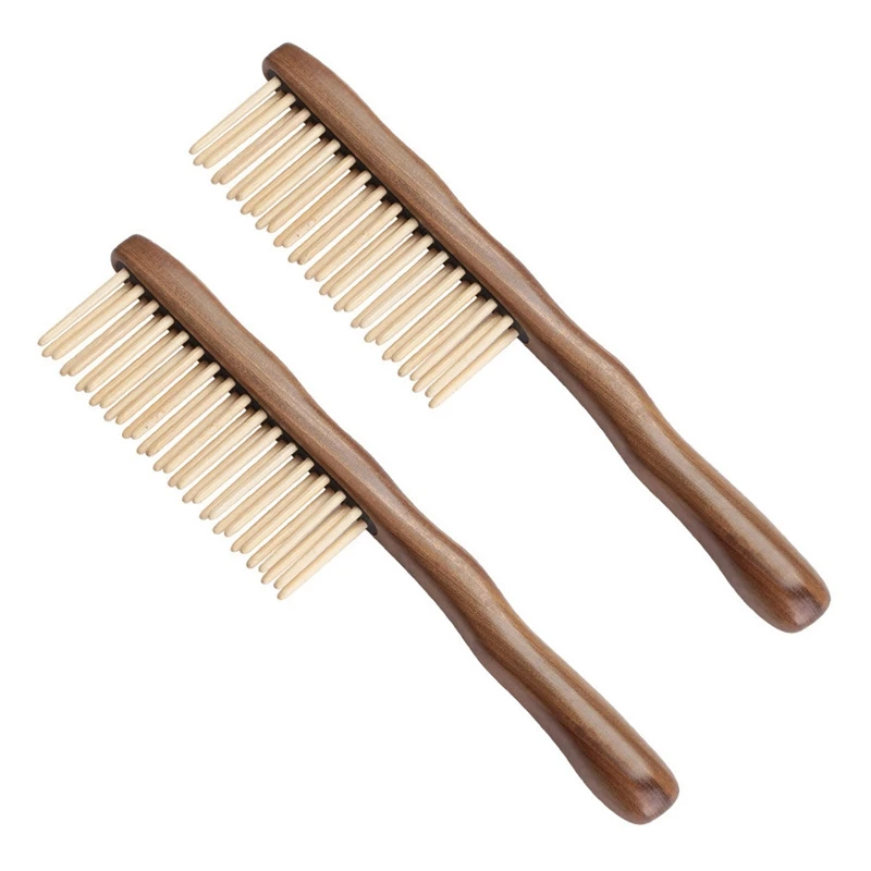 

2X Natural Sandalwood Hair Comb Handmade Wooden Comb Detangling Wide Tooth Comb New Design