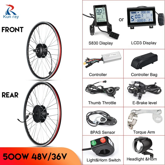 Electric Bicycle Kit 48V1500W 1000W 750W 36V500W Hub Motor Wheel E Bike  Ebike Conversion Kit for Bicycle kit bicicleta electrica - AliExpress