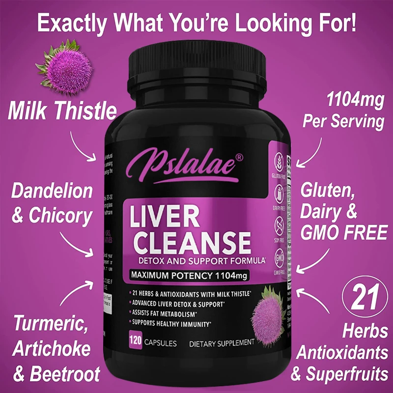 Liver Cleanse Detox Supplement - Contains Artichoke, Berberine, Turmeric, Aid Gallbladder Care Formula & Milk Thistle Dandelion images - 6