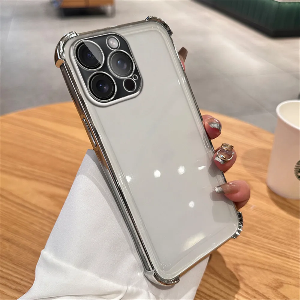 Luxury Plating Shockproof Phone Case with Integrated Holder Stand
