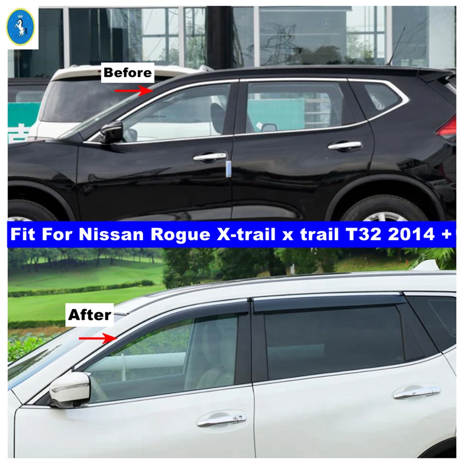 

Window Visors Awnings Wind Rain Deflector Visor Guard Vent Protection Kit Fit For Nissan Rogue X-trail x trail T32 2014 - 2020