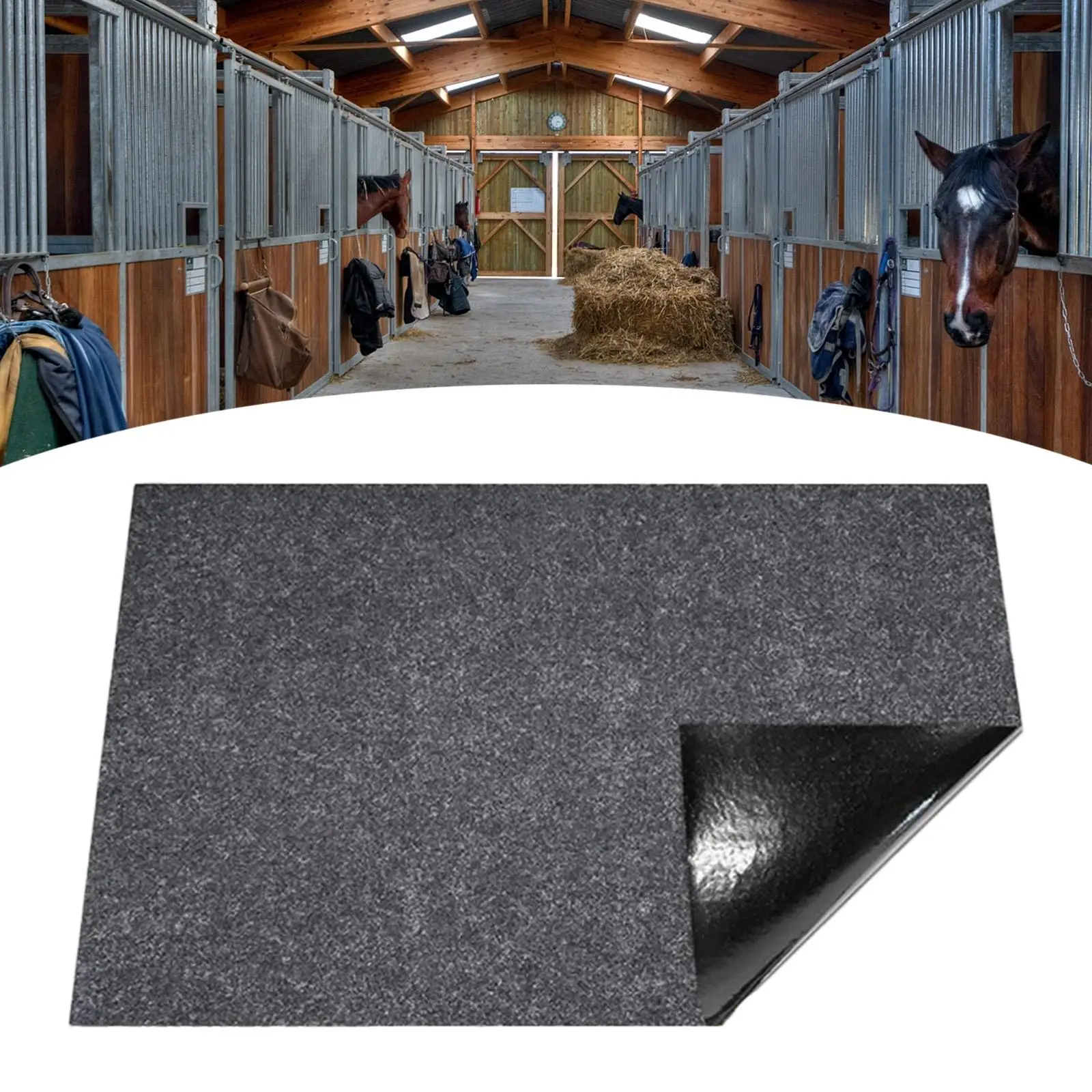 Stall Mat Sturdy Absorbent Keep Floor Dry and Clean for Horses Livestock Horse Stable Mat for Floor Surface Back Non Slip