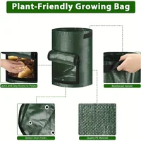 S/M/L Garden Plant Growing Bags PE Vegetable Plant Culture Bag DIY Grow Potatoes Carrots Outdoor Garden Pots 4