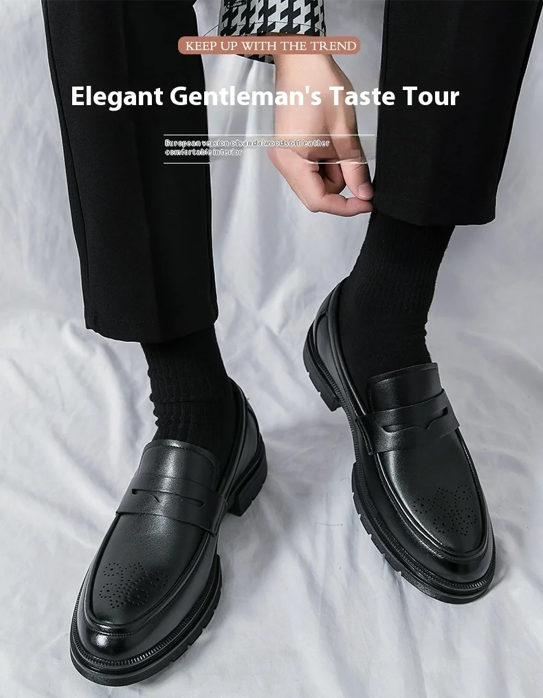 Men's Lightweight High Quality Leather Moccasins Side View and Styling