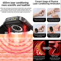 Nouvelle Montre Connectée 2026 à Traitement Laser Non-Invasif, Triple Capteur Intelligent (ECG+PPG), Diagnostic de la Graisse Sanguine et de l'Acide Urique, Montres Connectées de Santé pour Homme 2