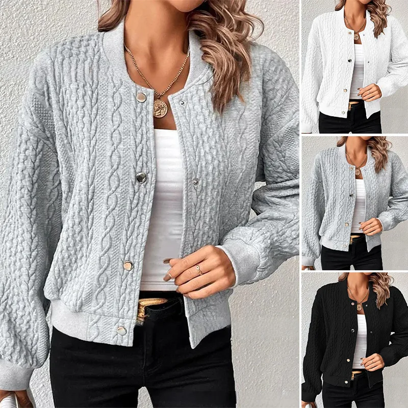 

Women Trendy Single Breasted Baseball Bomber Jackets 2023 Autumn Female Casual Streetwear Y2K Outerwear Long Sleeve Loose Coats
