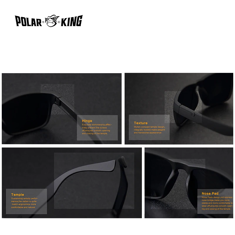 Polarized sports glasses POLARKING brand polarized sunglasses for men plastic fashion square driving travel uv protection glasses