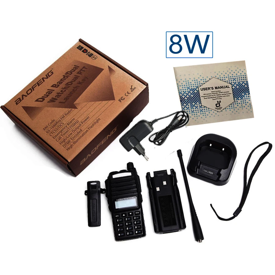 Professional Walkie Talkie UV82 FM Baofeng UV 82 8W Ham Radio Station VHF UHF Transceiver Hunting Radios Amateur Comunicador 6