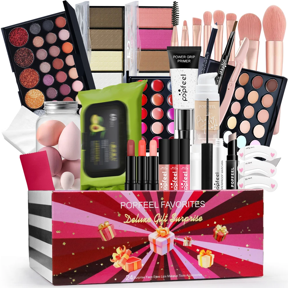 All In One Makeup Kit for Women Full Kit Makeup Gift Set for Women Eyebrow Eyeliner Eyeshadow Sets Teen Girls