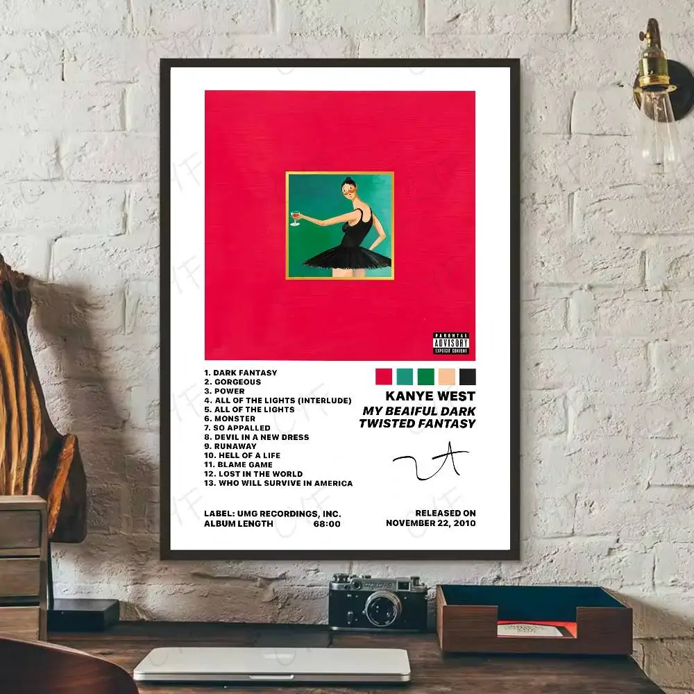 Hip Pop Rapper K-Kanye West Poster Wandkunst Gemälde Aufkleber für Zuhause Raumdekoration Schlafzimmer Dekor Wasserdichte Poster – Detail 14