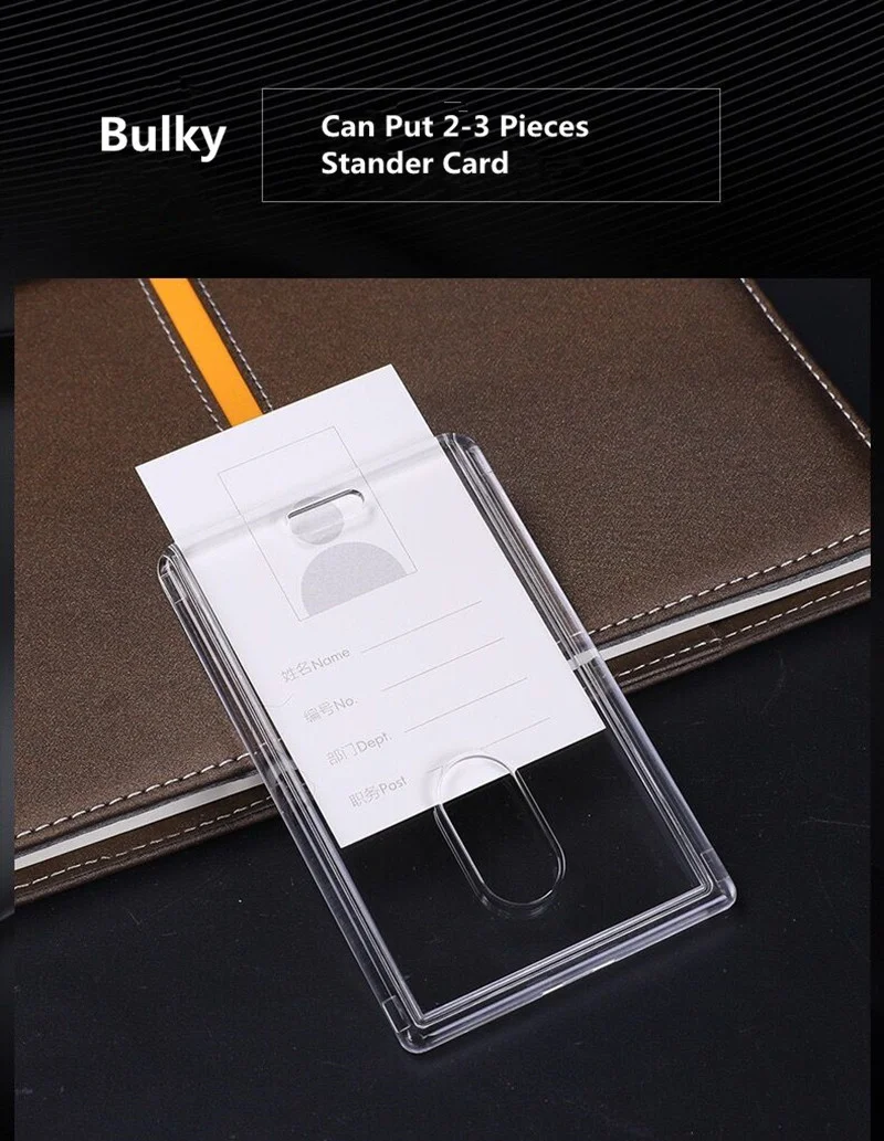 Robuster, doppelseitiger Ausweishalter aus klarem Acryl, Namensschildhalter für Studenten, Mitarbeiter, Arbeiter, Büro, Besprechungsunternehmen – Detail 14