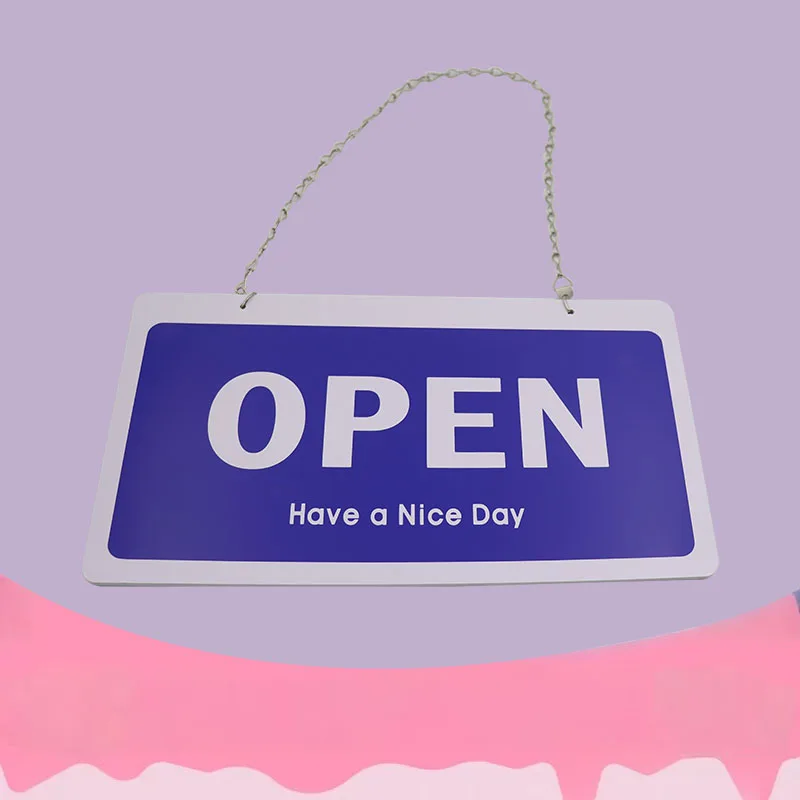 Open and Closed Business Signs Double Sided Wooden Acrylic Open Hanging Indicator Board for Restaurant Club Cafe Hotel Bar Shop