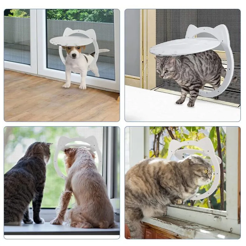 Dog Cat Flap Door Pet Cat Inside Door Lockable Safe Screen Outdoor Magnetic Self-Closing Function Sturdy for Dogs Cats cat door,pet door
