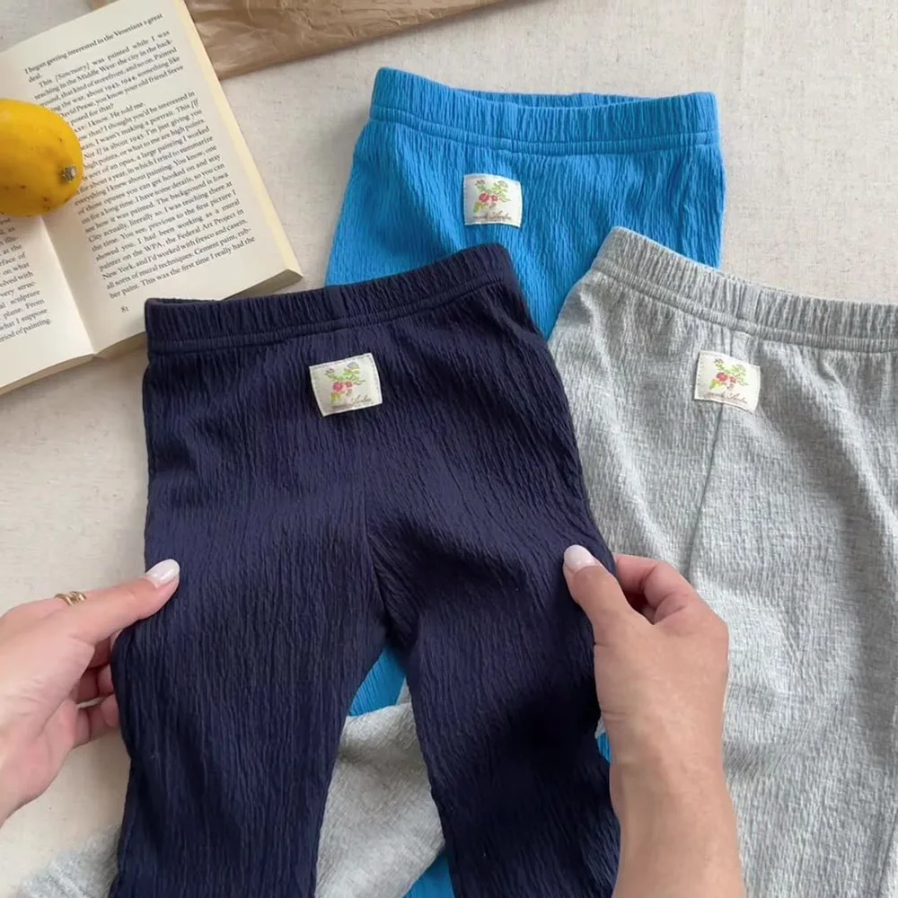 Set Estivo per Ragazze in Stile Coreano, 2 Pezzi, Pantaloni a Zampa Corti, Leggings con Vita Elastica per Bambine - Image 2
