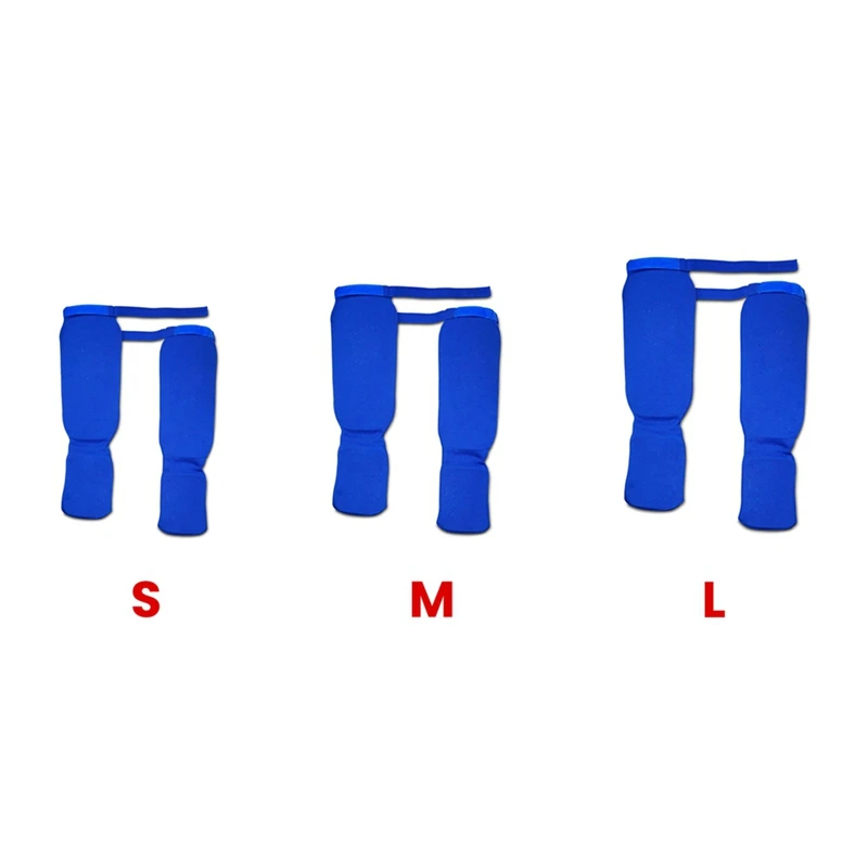 Blue Karate Protective Gear Boxing Training Shin Guards Taekwondo Sanda Fighting Shin Guards And Instep