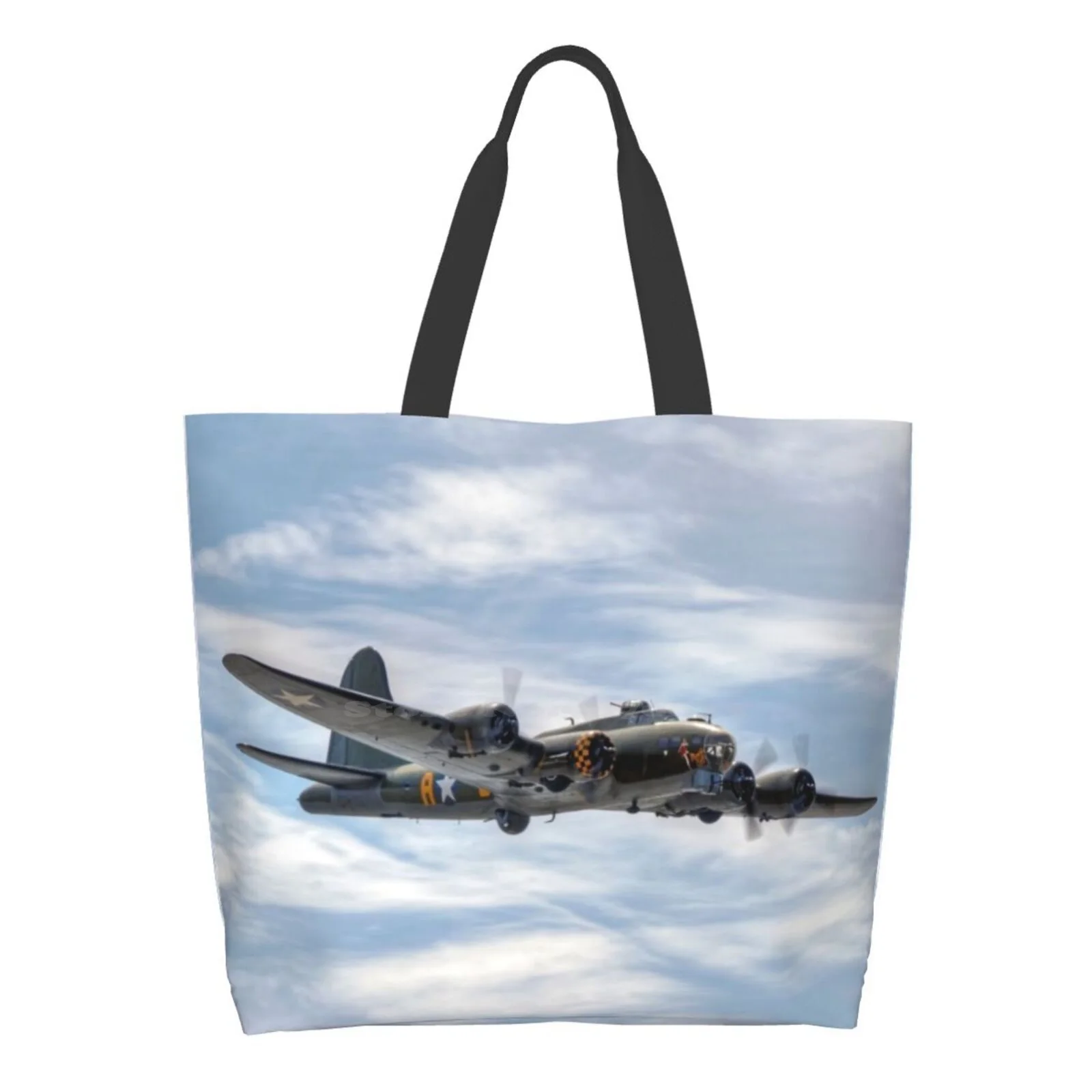 B - 17 Flying Fortress Designer Borse Shopping Tote Flying Fortress B 17 B17 Flying Fortress Memphis Belle Sally B Usaaf