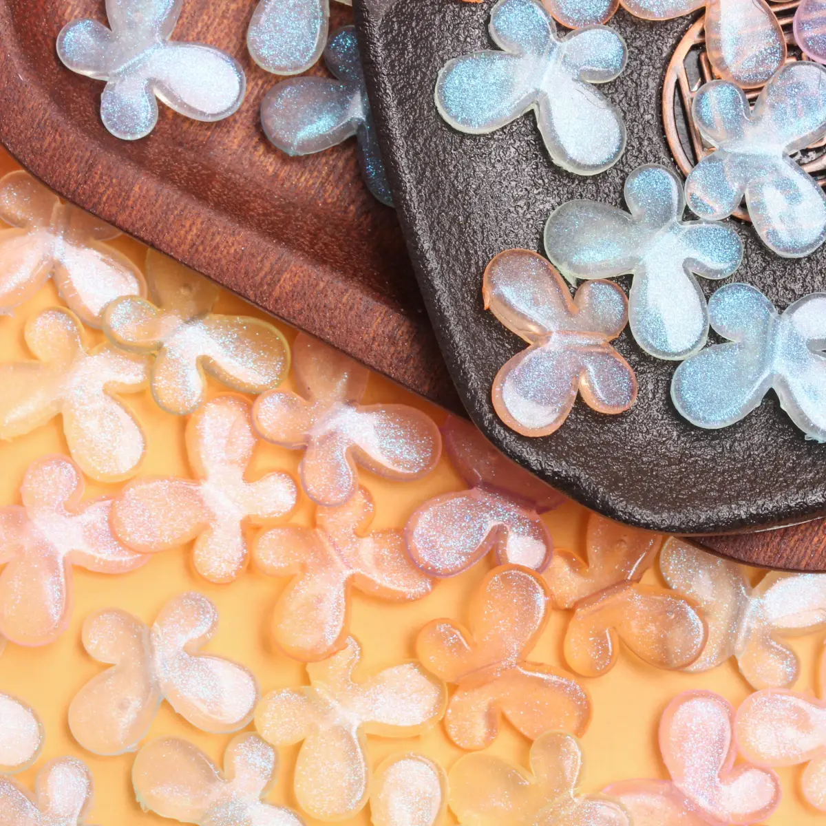 500g/pack About 700pcs 20mm*15mm Pearlescent Color Butterfly Peandants DIY Necklace Bracelets Jewelry Accessories Loose Beads