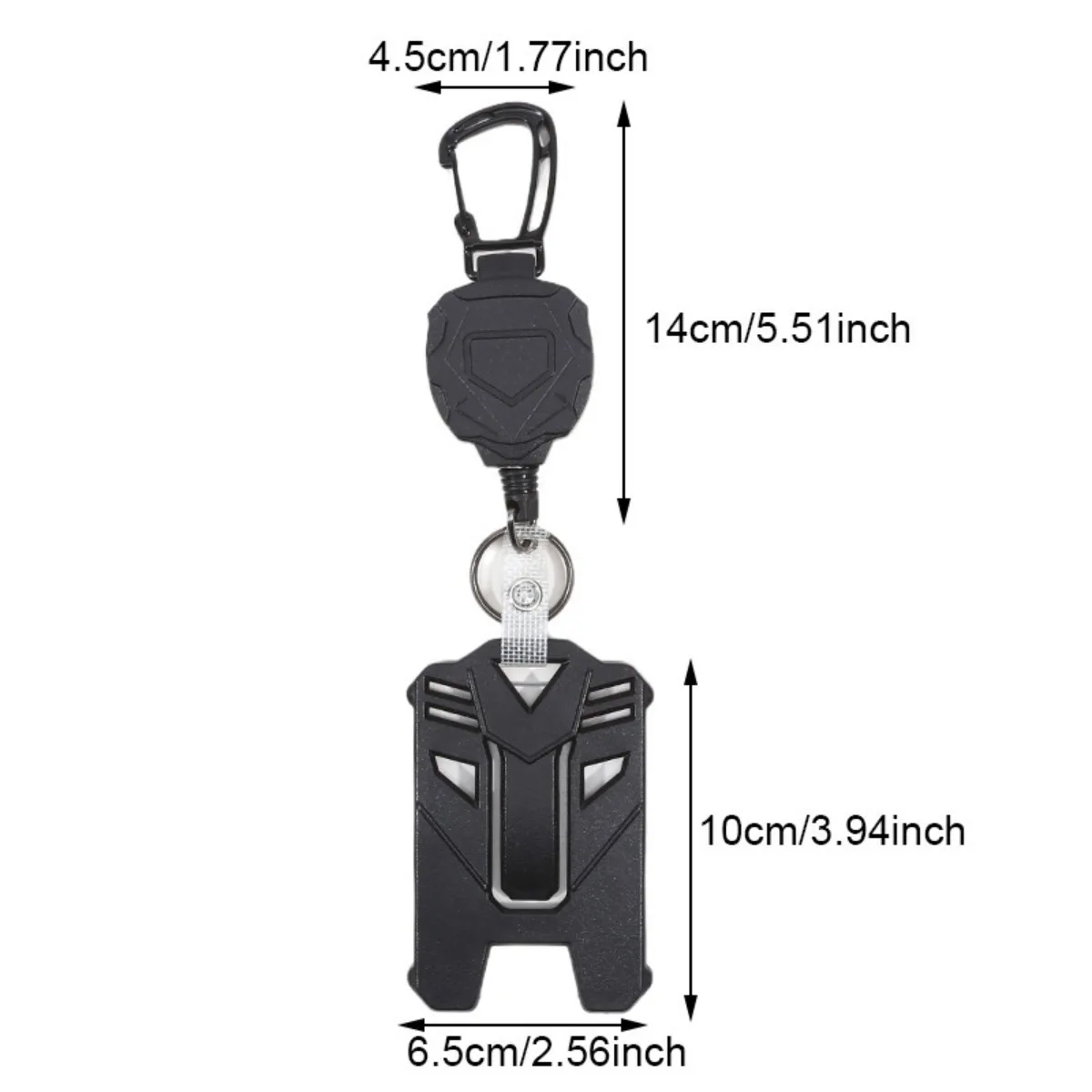 Retractable Badge Reel with Carabiner ID Pull Keychain Holder for Multiple Tools