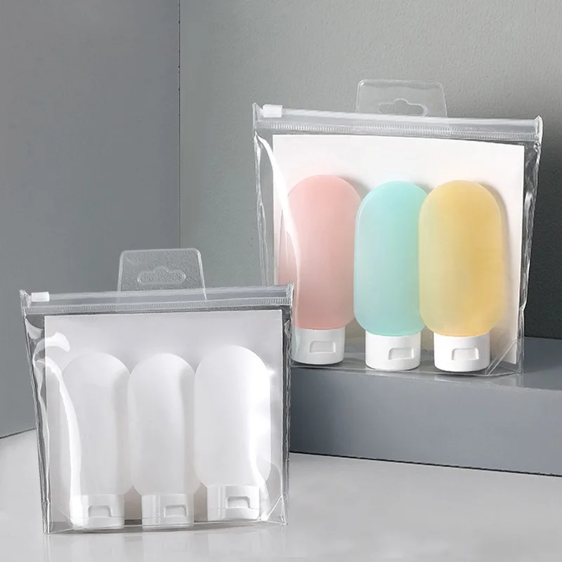 

60ml 3 Pcs Refillable Travel Bottle Set Plastic Empty Sub Bottling Skincare Shampoo Shower Tube Bottling Toiletry Portable Tool