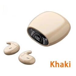 Sleep Invisible Earbuds: Tiny Sport Stereo Bluetooth Earphones with Hidden Noise Cancelling (Khaki)