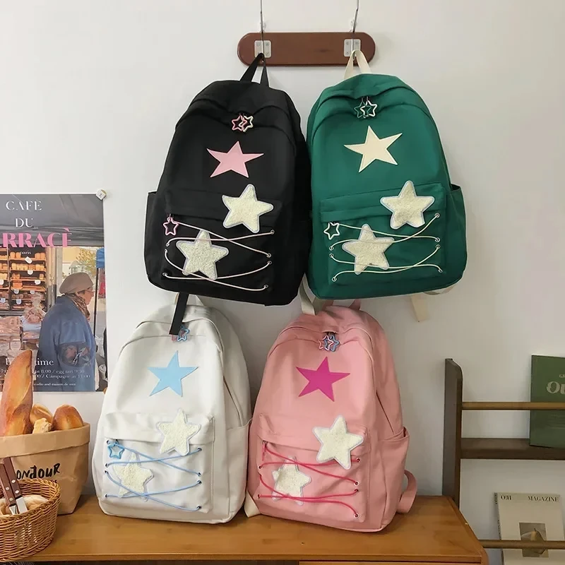 

Sweet Y2k Aesthetic Star Bandage Women Backpacks Casual Fashion Bags for Girls High-capacity All Match Preppy Student Schoolbag