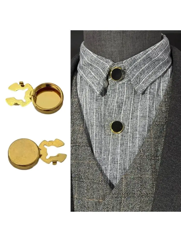 Brass Round Cuff Button Covers - 10pcs Imitation Cufflinks for Mens Formal Shirts and Weddings