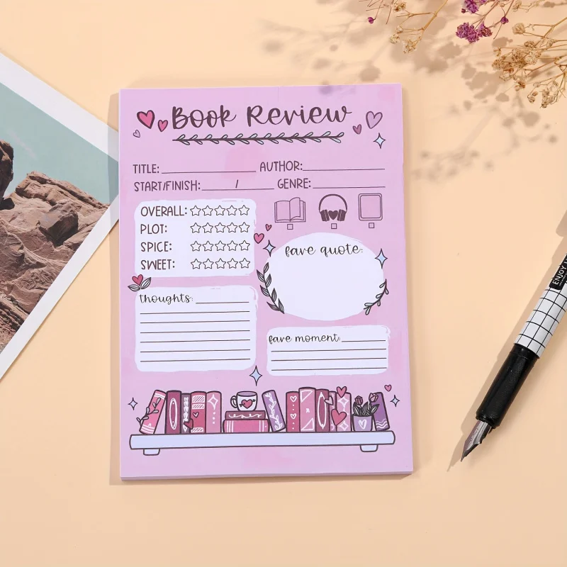 2 Pcs Fun Book Review Notepad 3