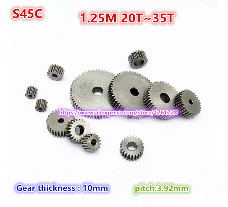 #45 carbon steel 1.25modulus 1.25M 20T~35T Spur gear metal gear