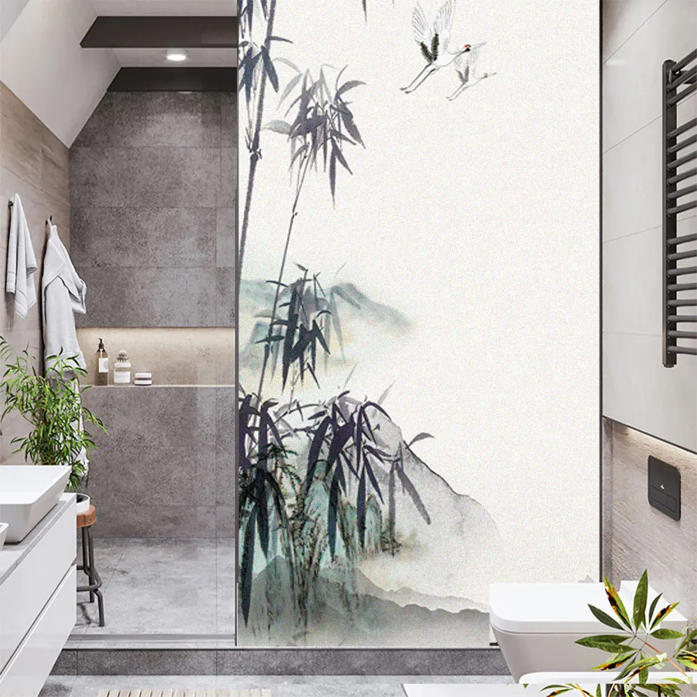 

Window Film Privacy Bamboo Glass Sticker Sun Protection Heat Control Window Coverings Window Tint for Homedecor