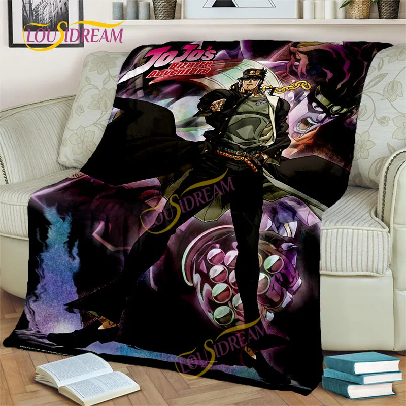 

Japanese Cartoon Flannel Blanket, JoJo's Bizarre Adventure, Sofa Blanket, Travel, Camping, Bedspread, Four Seasons