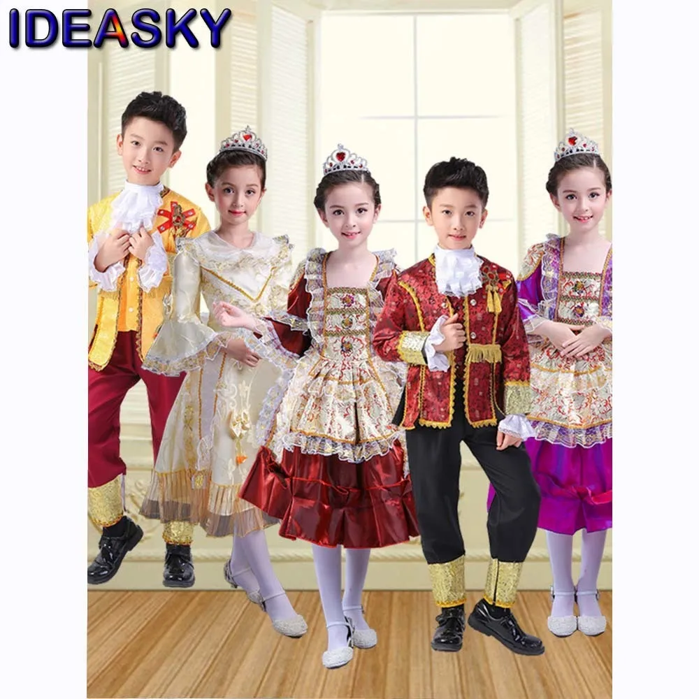 fantasias girls princesses childs kids traditional Russian national dress European Court dresses stage dance costume for child