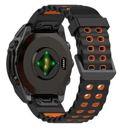 Durable Silicone Watch Band | Premium Strap - QuickFit 26mm (Black Orange)