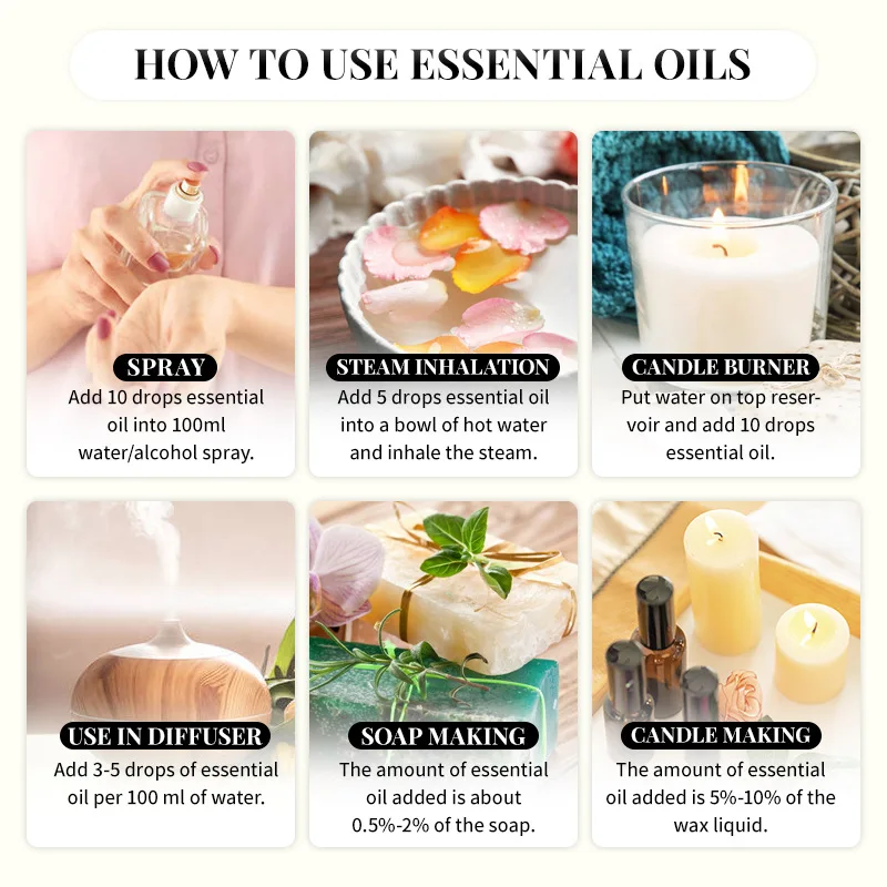10ml Fragrance Oils Pure Undiluted Strong Smell for DIY Candle Soap Bath Home Hotel Diffuser Humidifier Candle Fragrance Oil fragrance oil