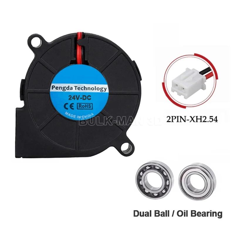 DC 12V 24V 50x50x15mm Oil/Dual Ball Bearing Blower Turbine 5015 Cooling Fan for 3D Printer Parts cooling fan,ball bearing,3d printer timing belt