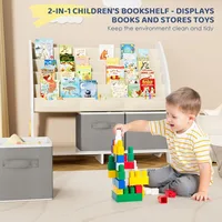 Kids Bookshelf and Toy Storage Organizer,5-Tier Book Shelf for Kids Rooms,Nursery Bookcase,Bookshelf for Toddlers,Baby Organizer 2